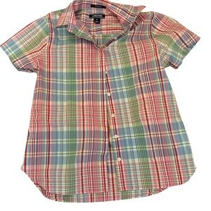 Lands End plaid button down